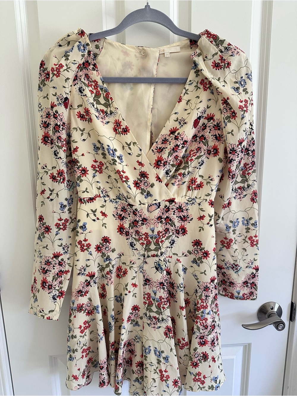 Maje Floral V-Neck Long Sleeve Romper - Picture 3 of 7
